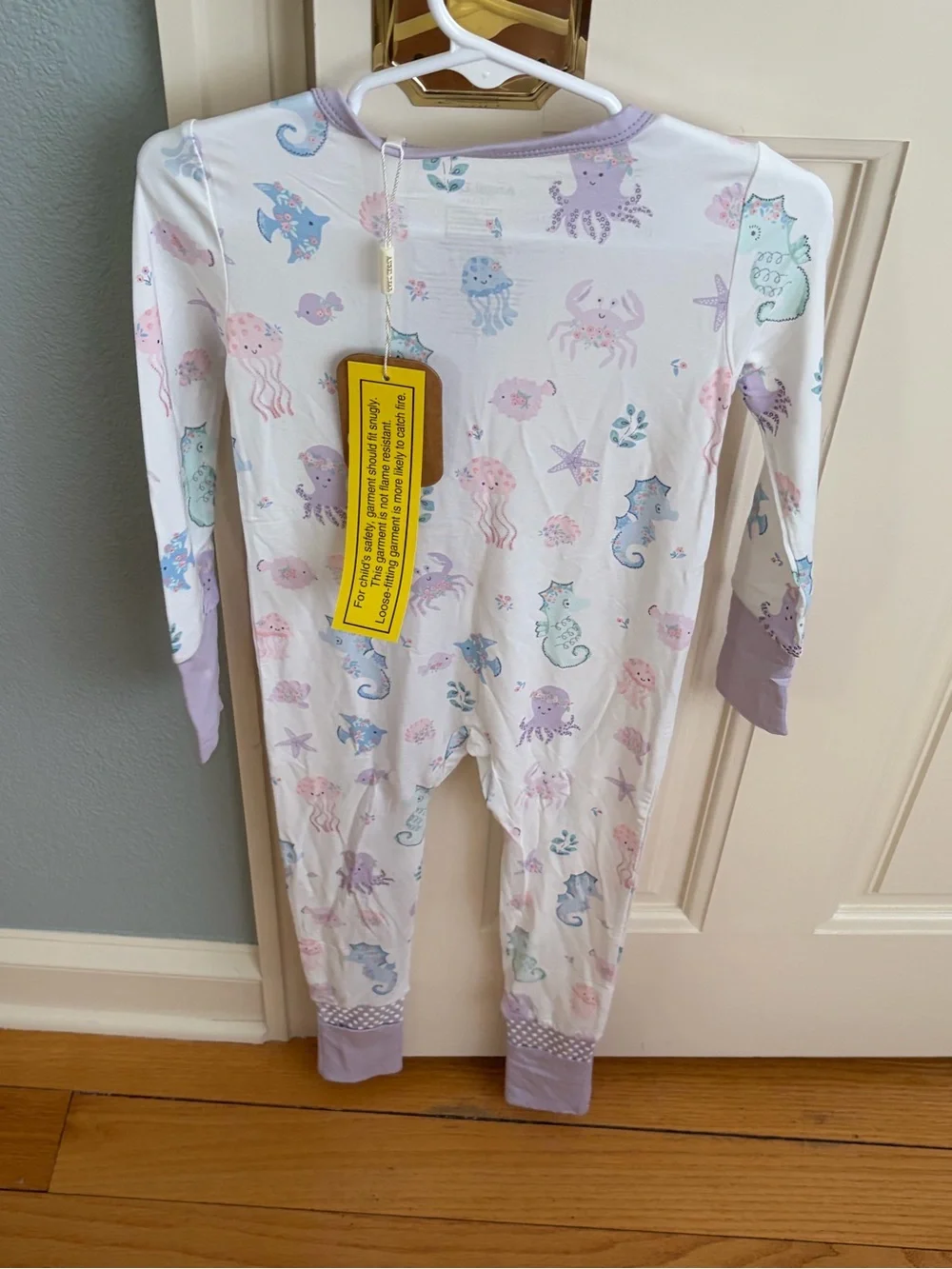NWT Angel Dear Lavender Under the Sea Convertible Foot Romper Pajama 18-24M